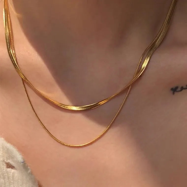 Double Layered Gold Necklace