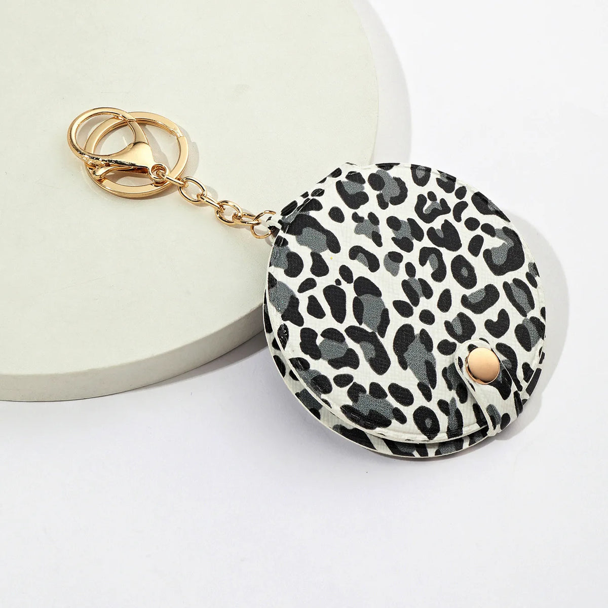 Leopard Print Mirror Keychain