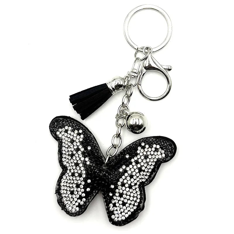Rhinestone Butterfly Keychain