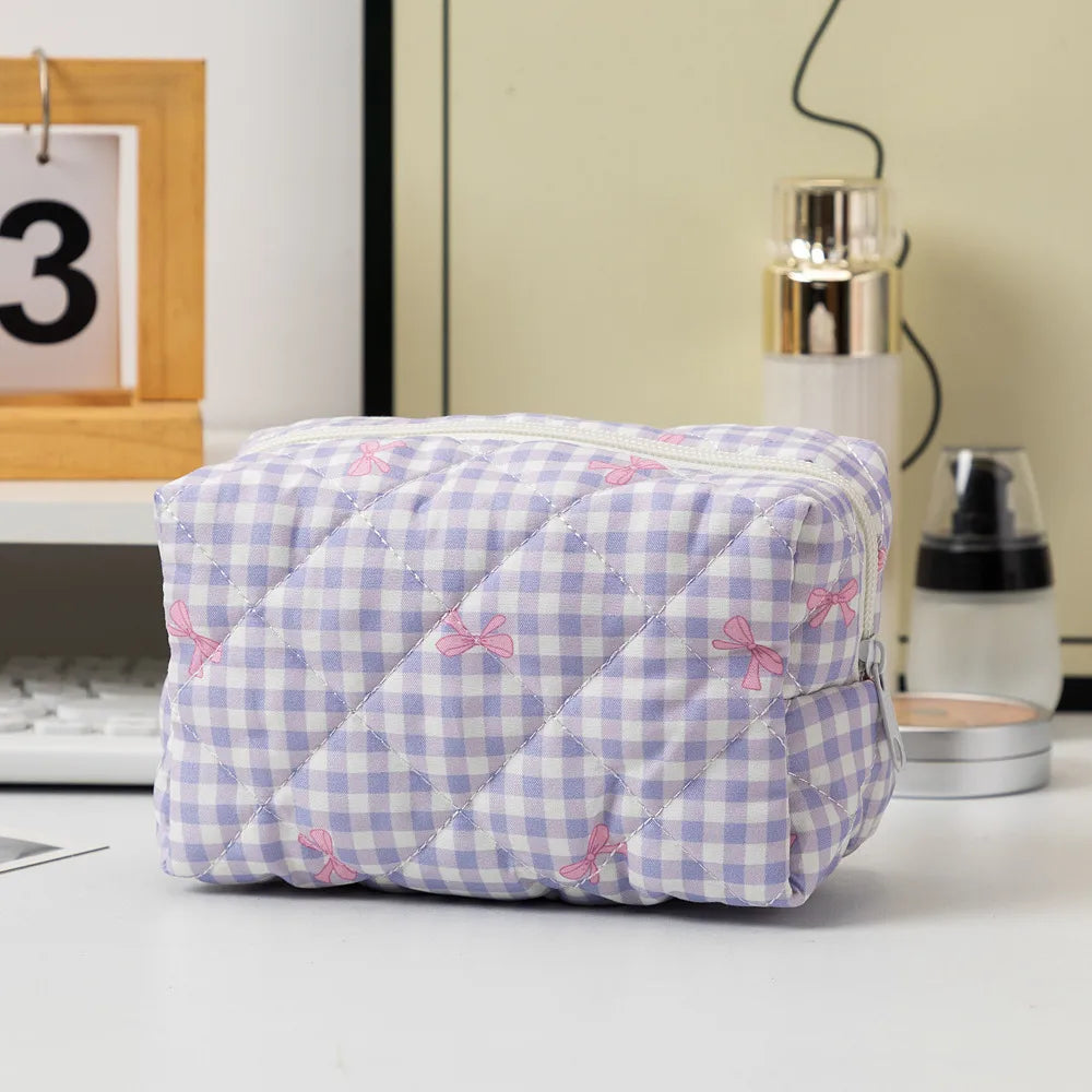 Gingham Square Makeup Bags & Storage
