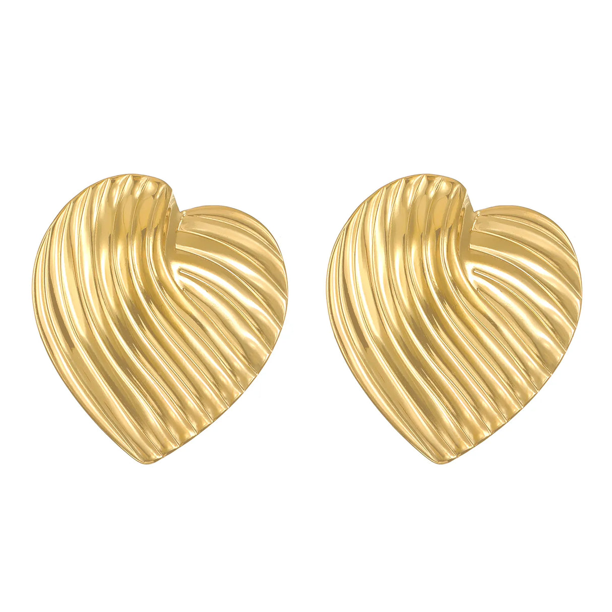 Heart Wave Gold Earrings