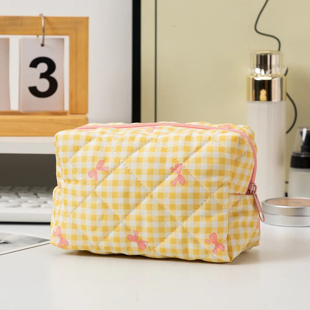 Gingham Square Makeup Bags & Storage