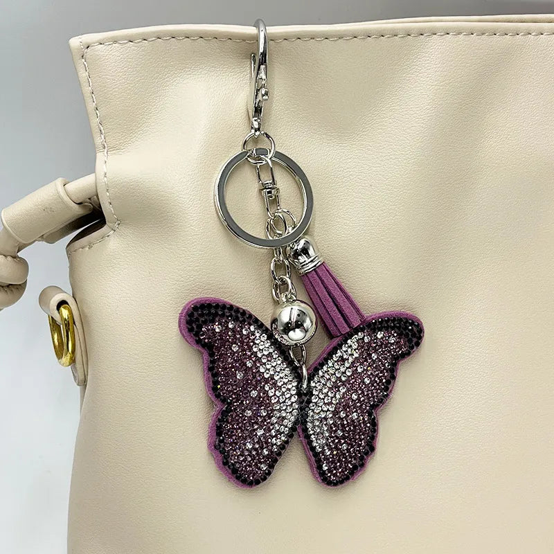 Rhinestone Butterfly Keychain