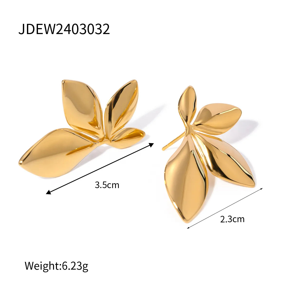 Copper Leaf Flower Shaped Earrings