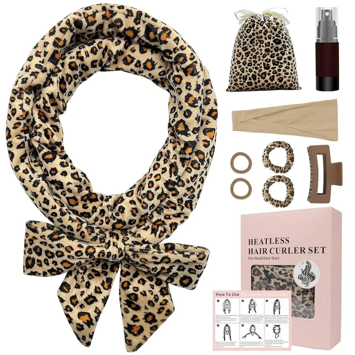 9pcs Heatless Curler Set