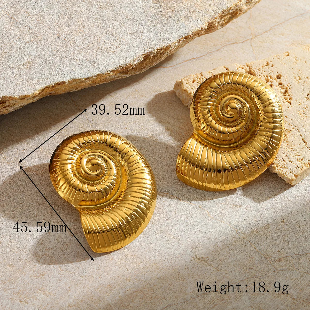 Sandy Shells Gold Earrings