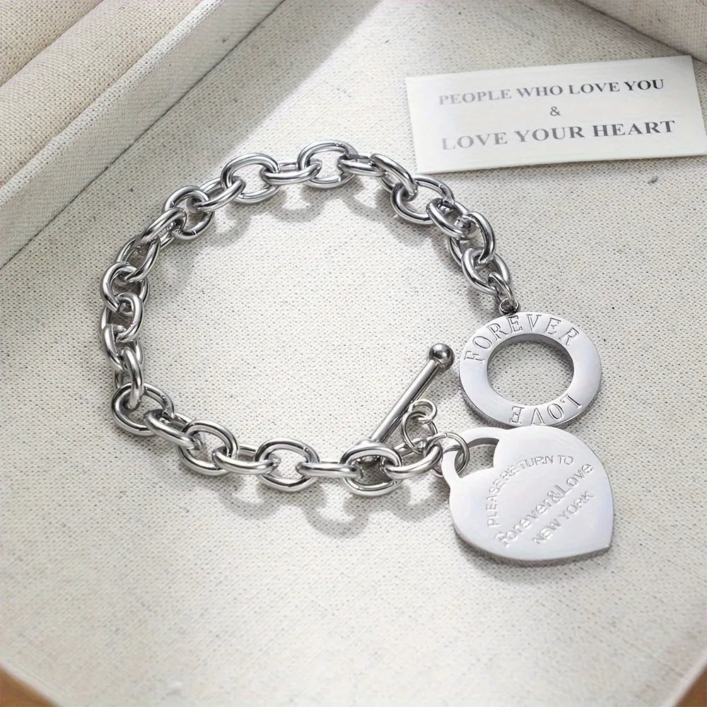 Forever & Love 304 Stainless Steel Bracelet