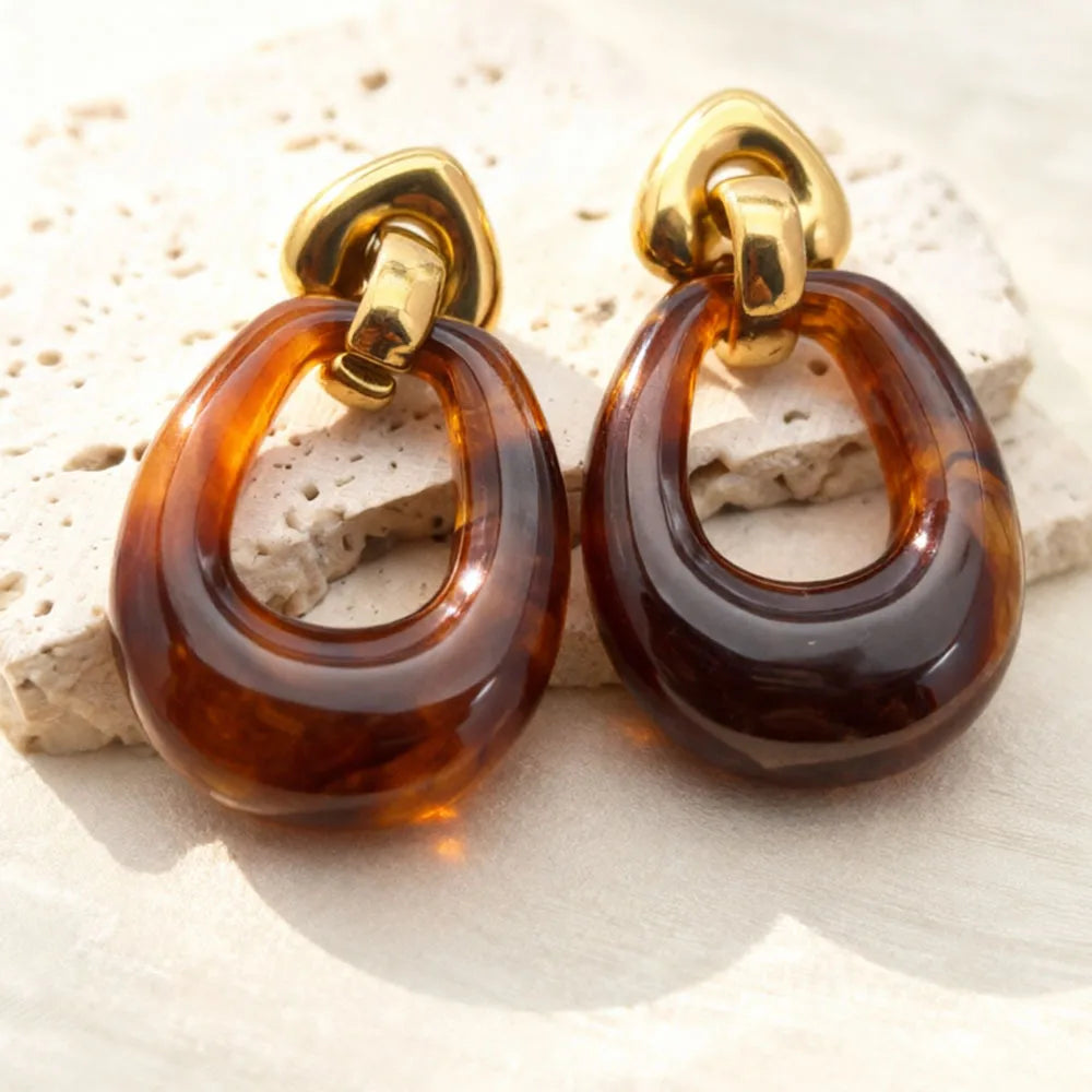 Paula Coffee Drop Earrings