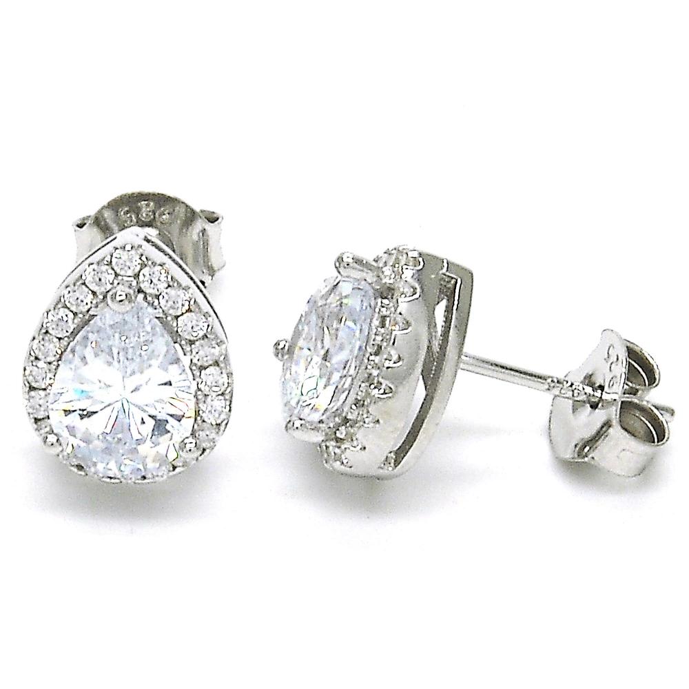 925 Diamond Tears Sterling Silver Earrings