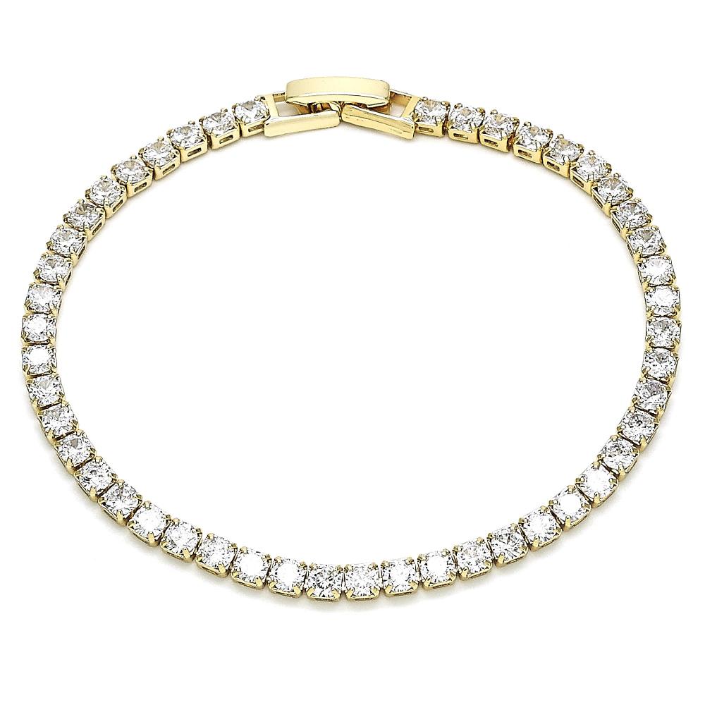 Gold Plated Cubic Zirconia Tennis Bracelet