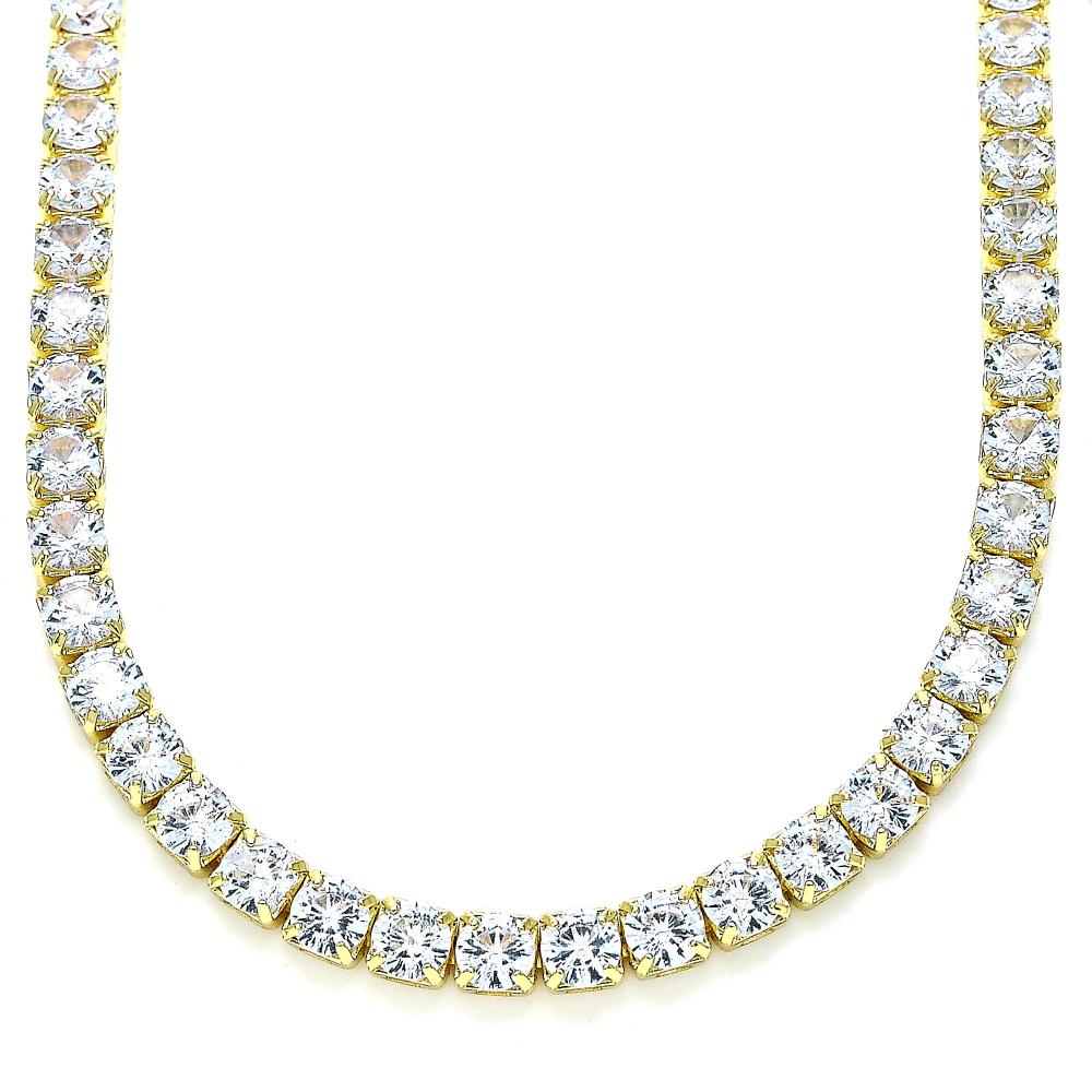 Gold Plated Cubic Zirconia Tennis Necklace