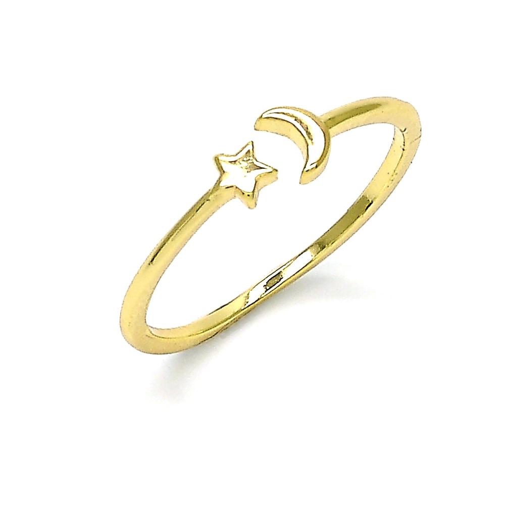 Moon & Stars Gold Plated Ring