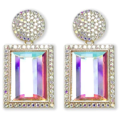 Mini Rhinestone Glass Dangle Earrings