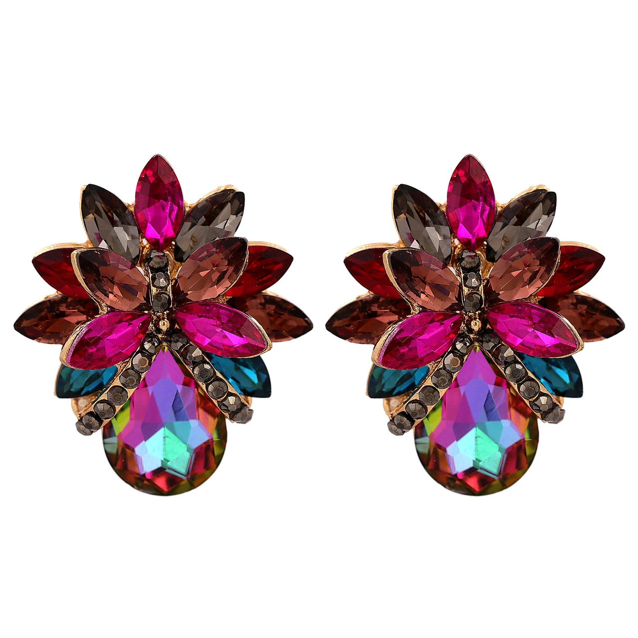 Diamond Lily Gem Earrings