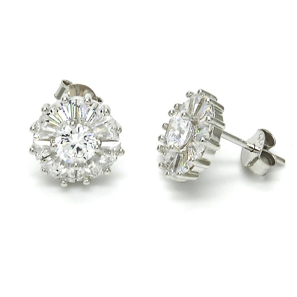 Silver Diamond Rhinestone Earring