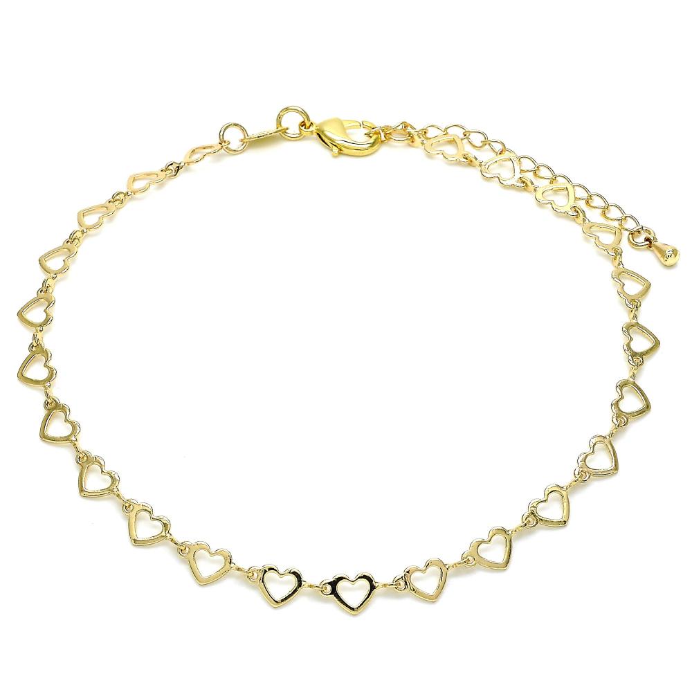 Mai Heart Gold Plated Anklet