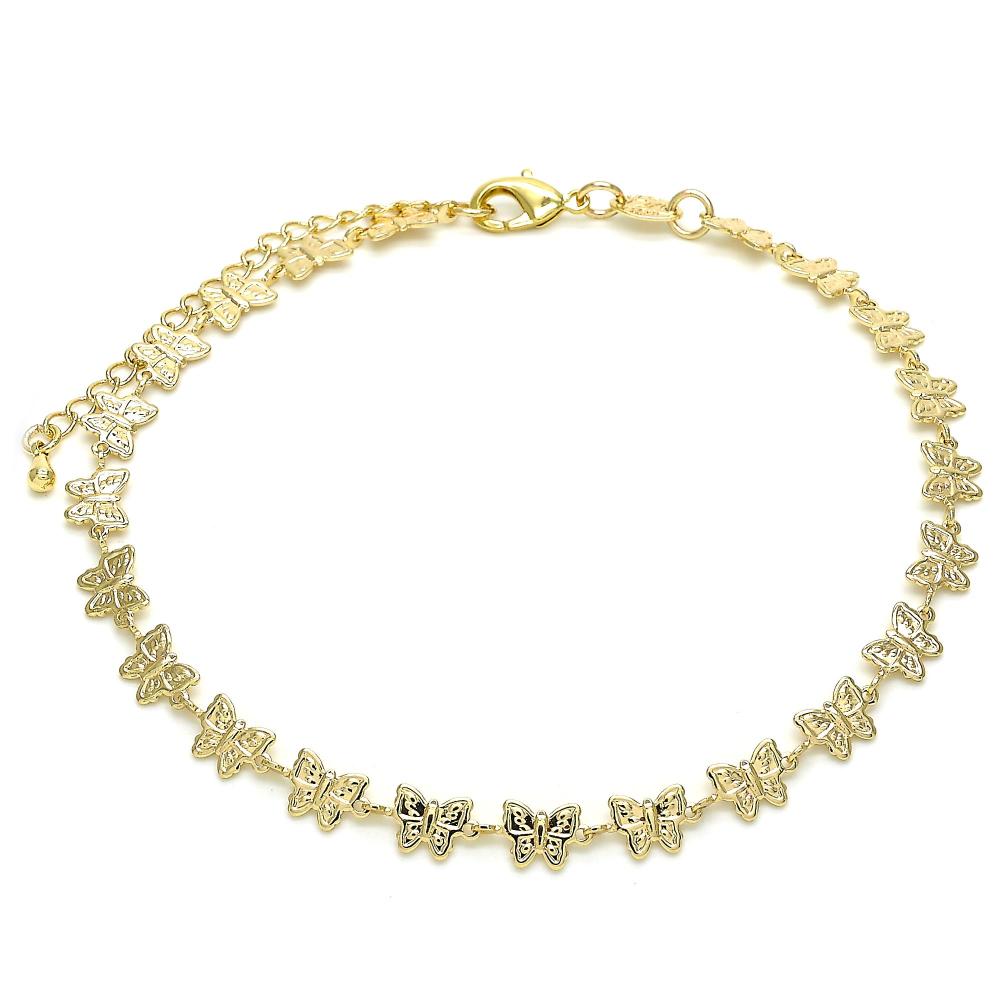 Gold Layered Shani Butterfly Anklet Design
