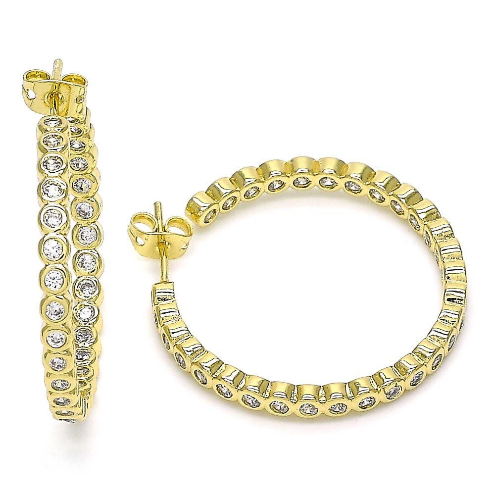 Isabella Gold Plated Diamond Hoop Earrings