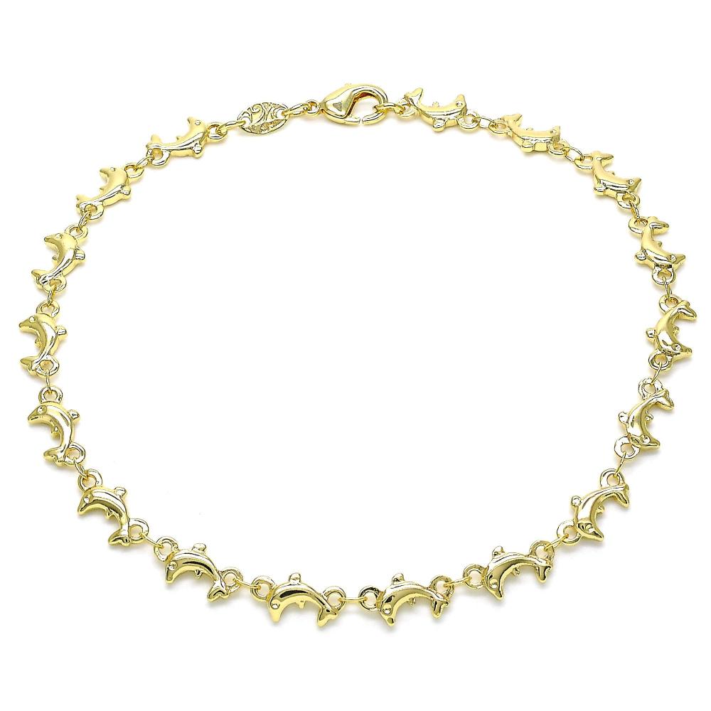 Gold Layered Stephanie Dolphin Anklet Design