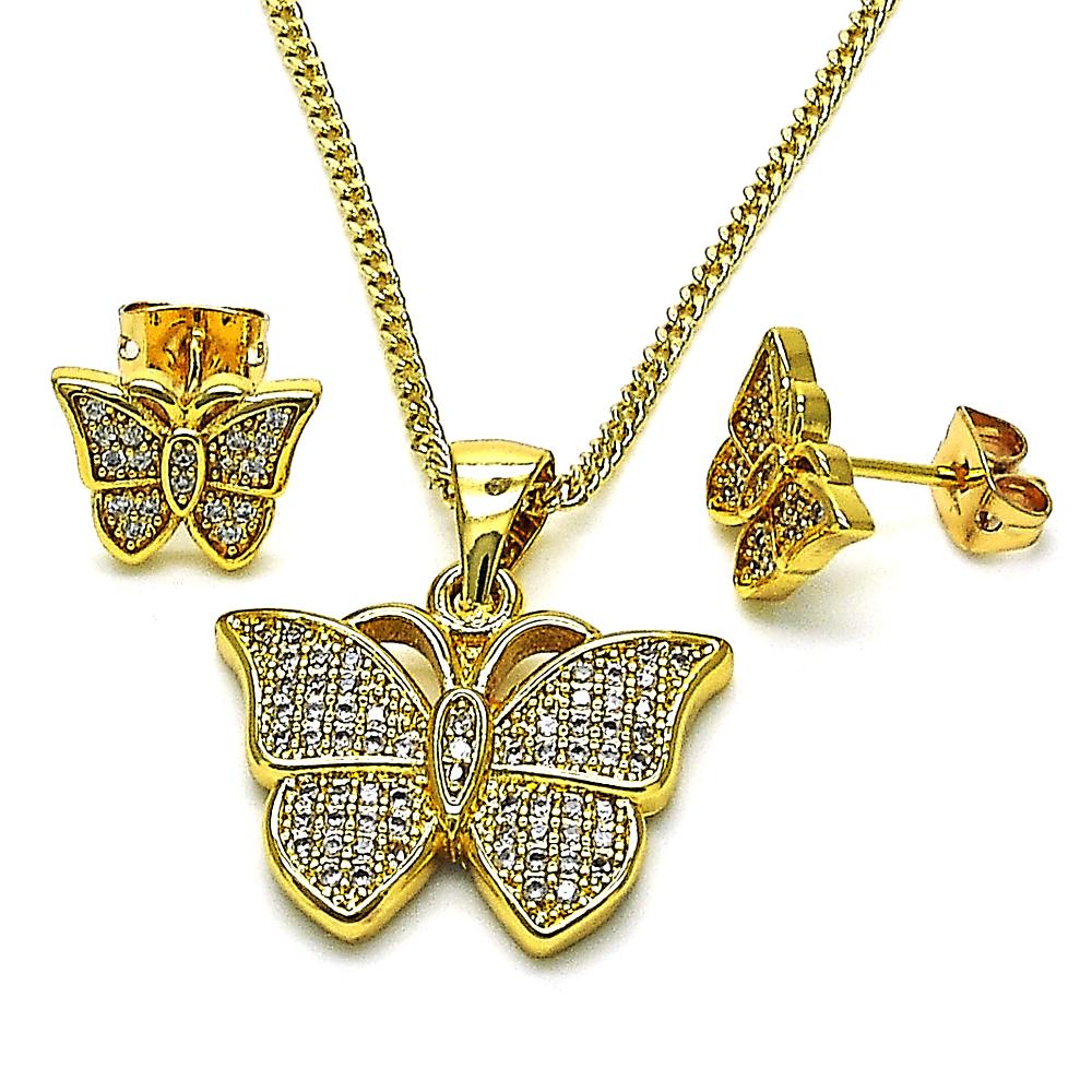 Iris Rhinestone Butterfly Necklace Set