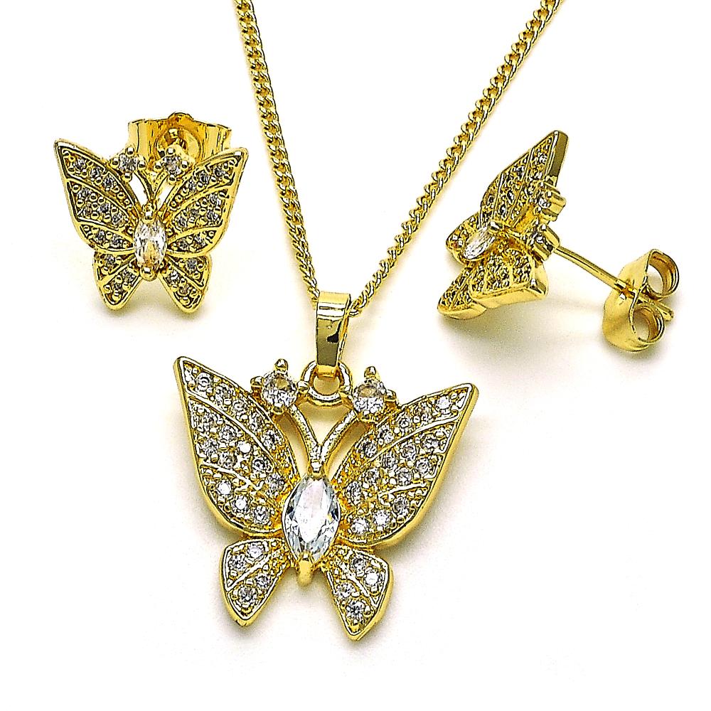 Raylee Butterfly Rhinestone Necklace Set