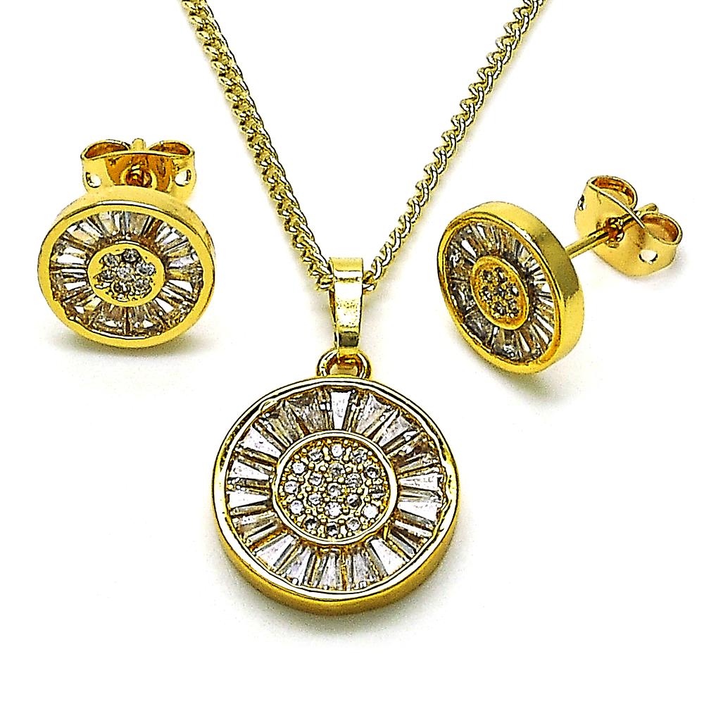 Isla Circle Gold Plated Necklace Set