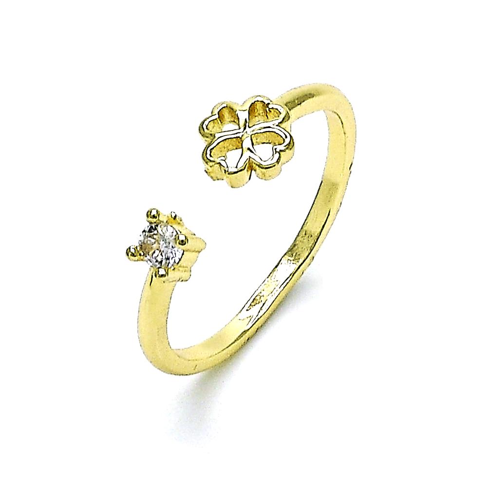 Sadie Adjustable Gold Plated Clover Ring
