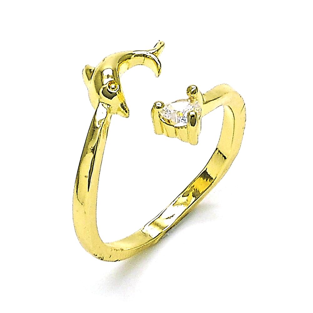 Dolphin Adjustable Gold Plated Ring