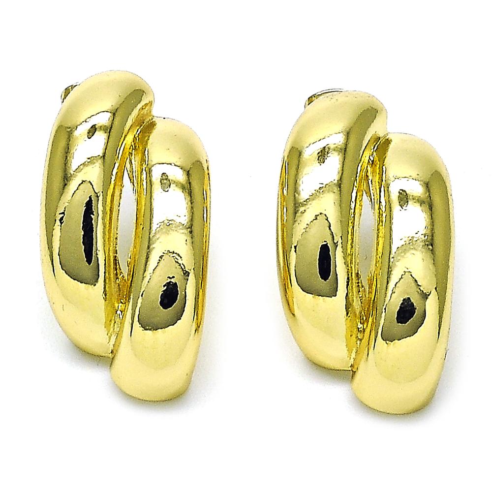 Double Ring Gold Plated Earrings