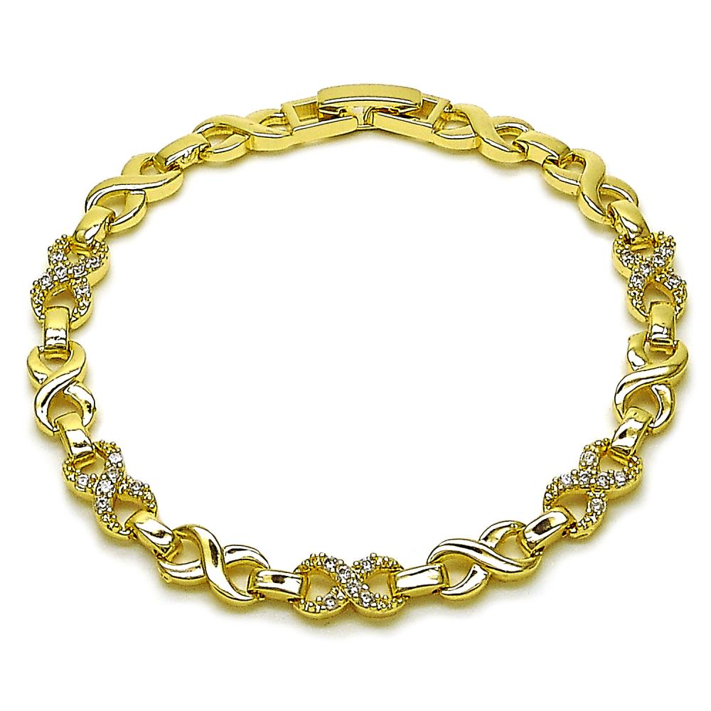 Infinity Gold Filled Rhinestone Bracelet