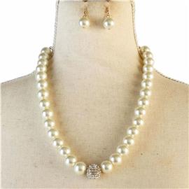 Lena Pearl With Rhinestone Set