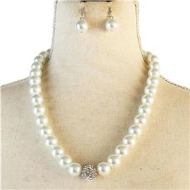 Lena Pearl With Rhinestone Set