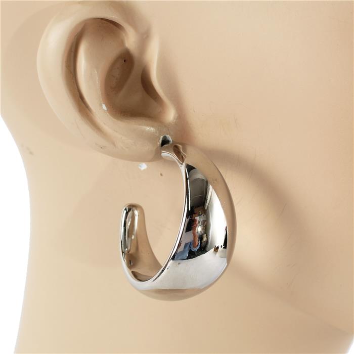 40MM Vanna Silver Hoop Earrings