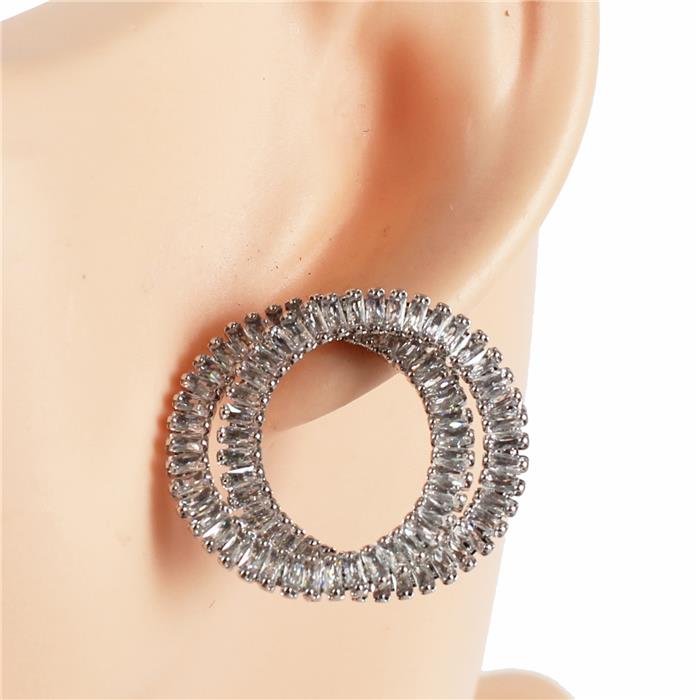 Jusia Rhinestone Circle Earring