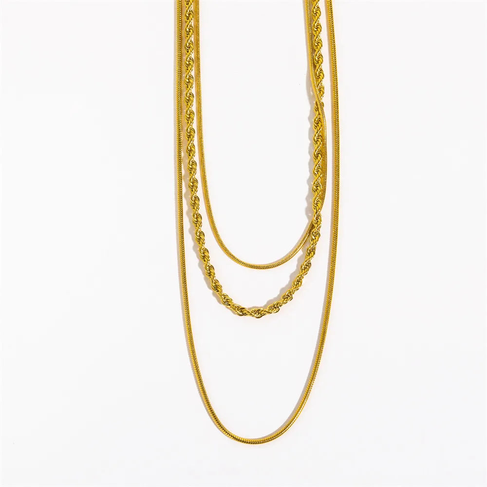 Gold Vintage Layered Chain Stack