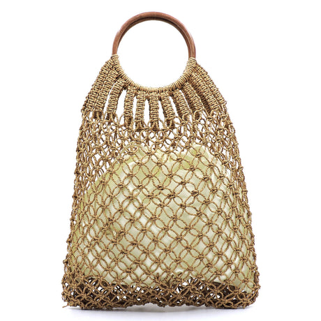 Moana Wooden Handle 2-in-1 Straw Bag