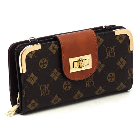 CM Monogram Turn Lock Crossbody Wallet