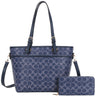 Oval Print Shoulder Tote Bag W Wallet Set