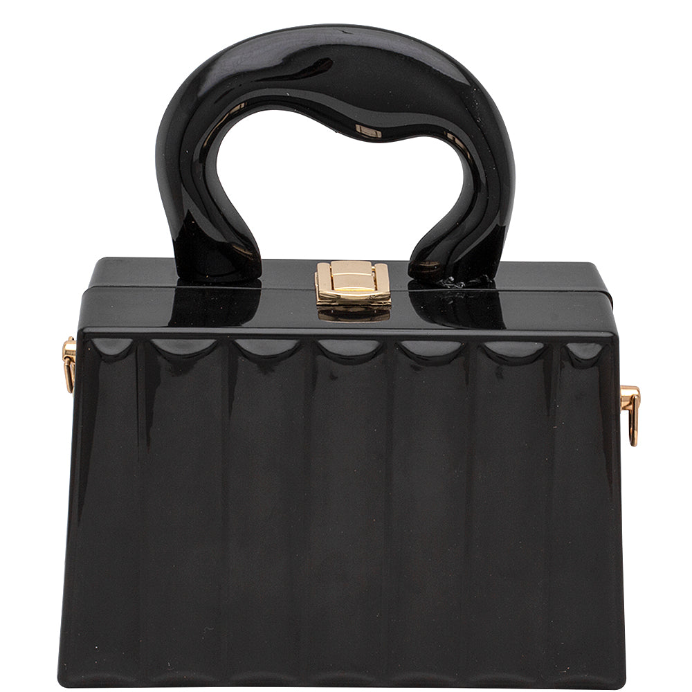 Metallic Handle Evening Bag