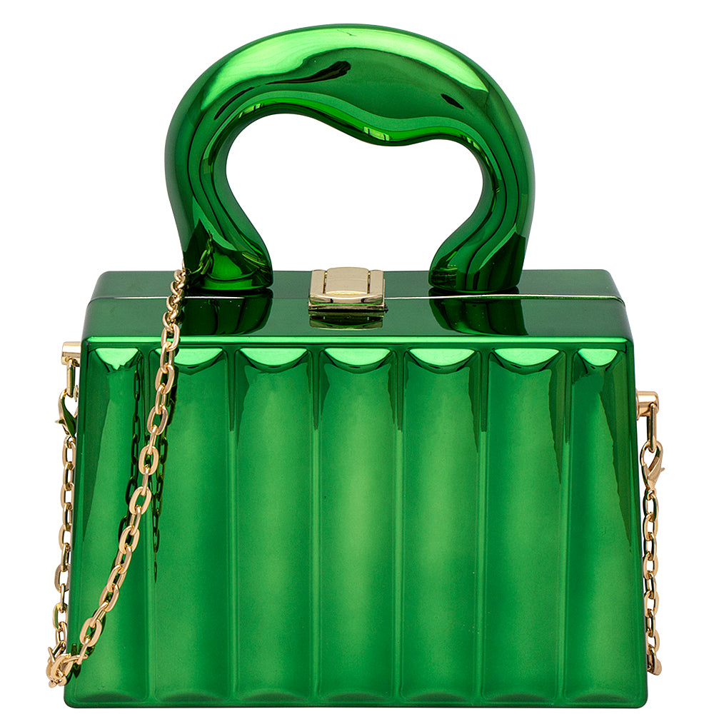 Metallic Handle Evening Bag