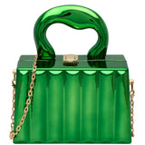 Metallic Handle Evening Bag