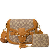 Oval Pattern Casual Crossbody W Wallet Set