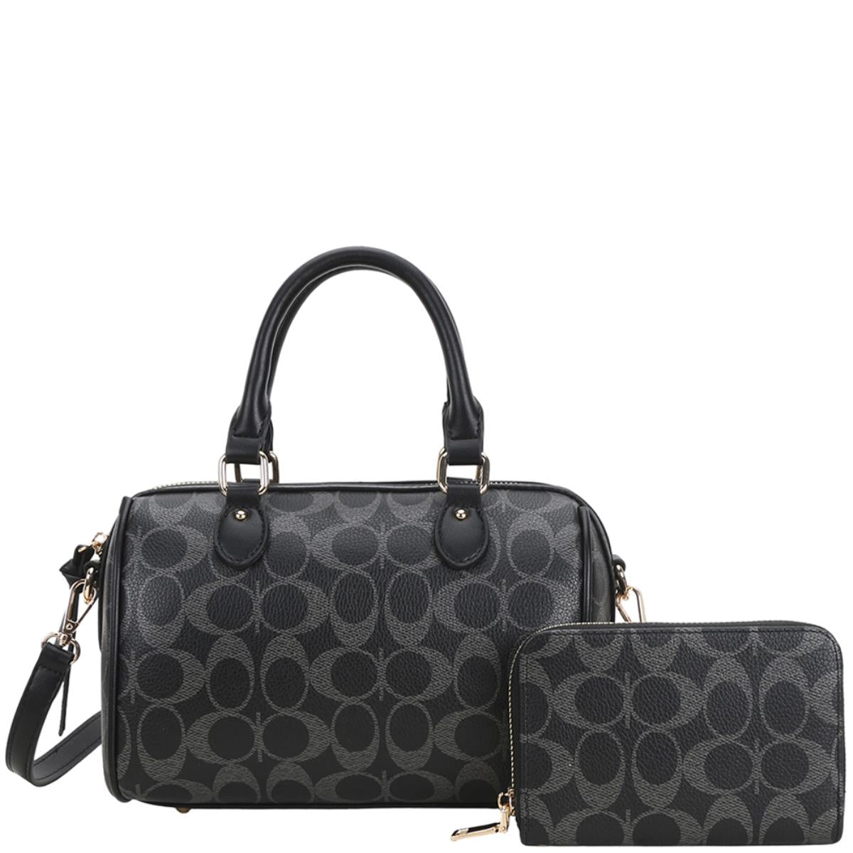 2In1 Oval Print Monogram Satchel Bag