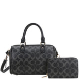 2In1 Oval Print Monogram Satchel Bag