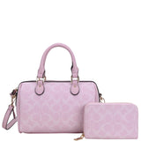 2In1 Oval Print Monogram Satchel Bag