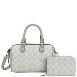 2In1 Oval Print Monogram Satchel Bag