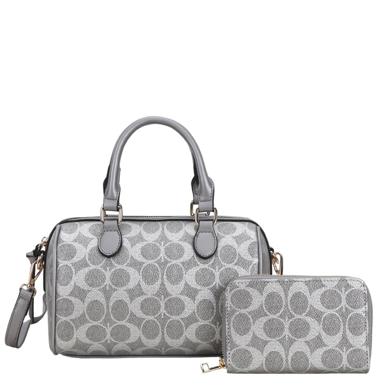 2In1 Oval Print Monogram Satchel Bag