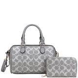 2In1 Oval Print Monogram Satchel Bag