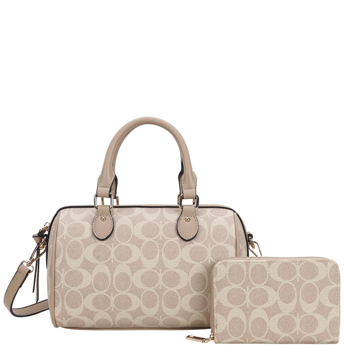2In1 Oval Print Monogram Satchel Bag