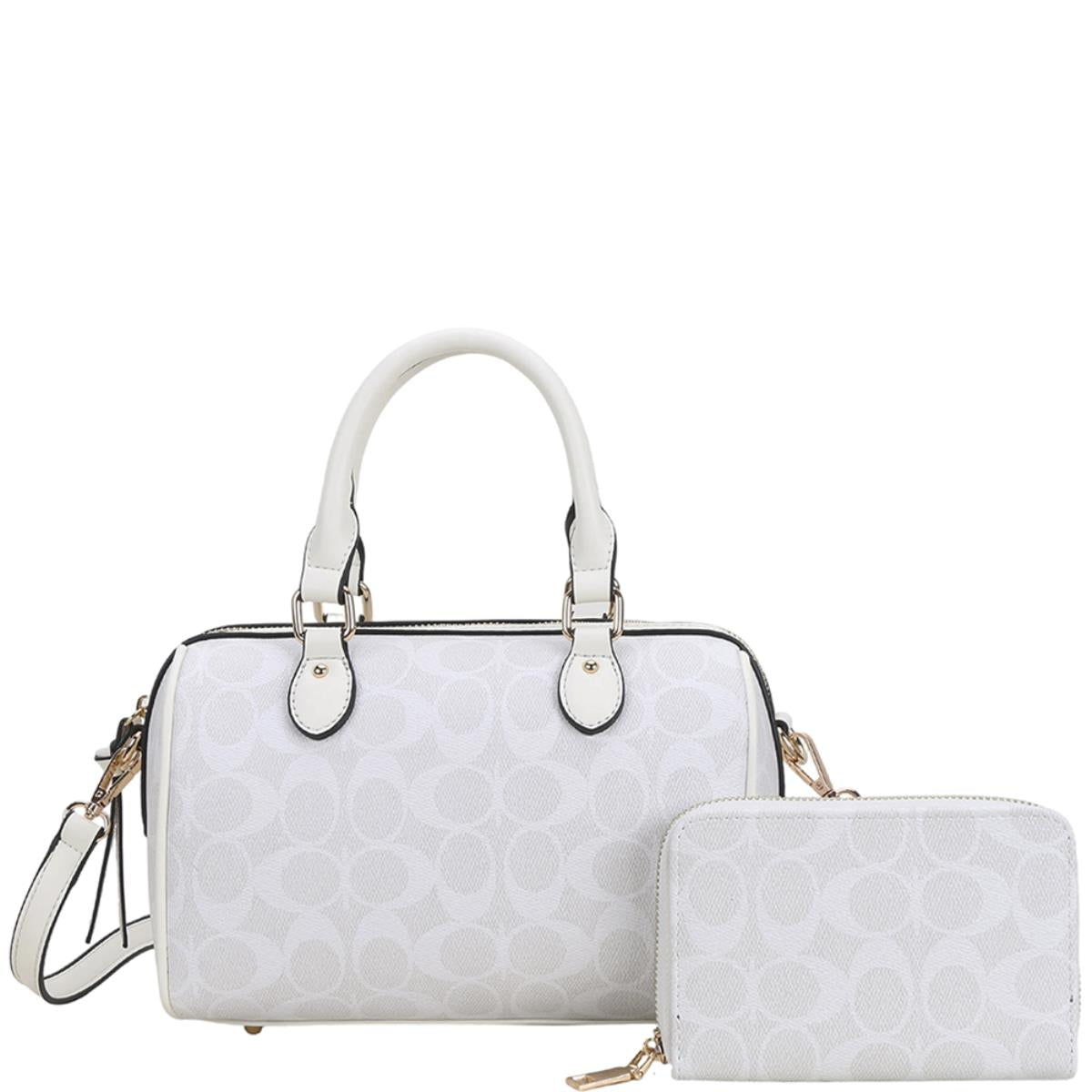2In1 Oval Print Monogram Satchel Bag